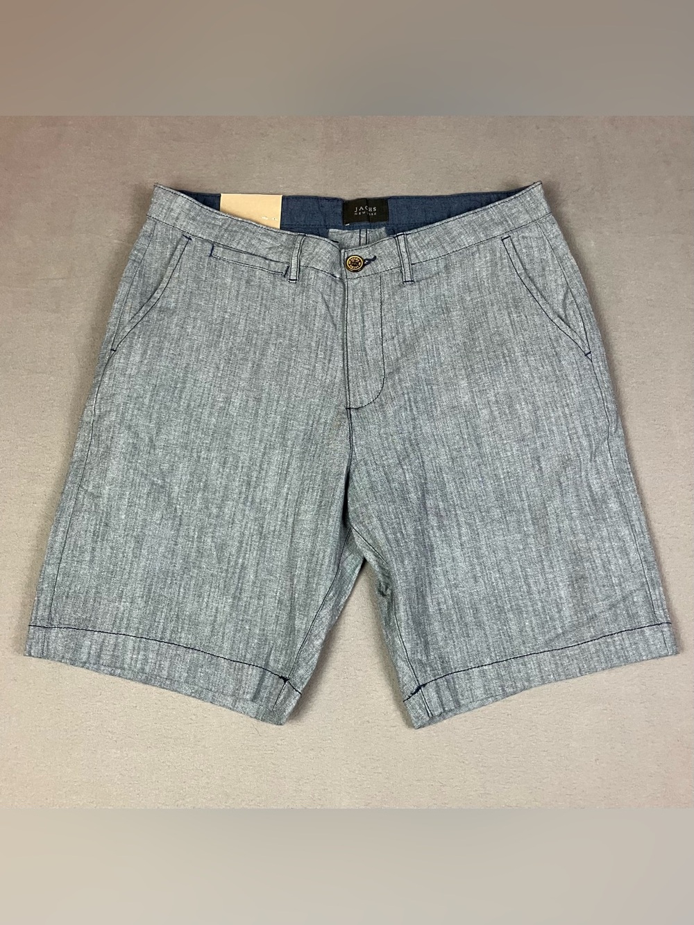 JACHS New York Men’s Size 30 Flat Front Chino Shorts Gray Navy NWT! New with tag